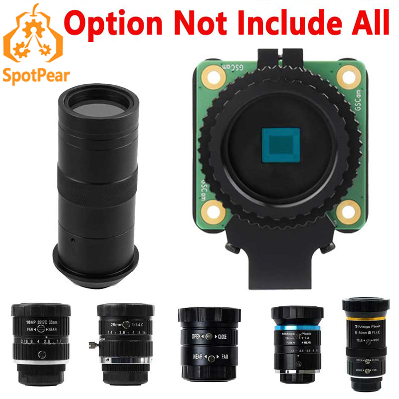 Raspberry Pi Global Shutter Camera Imx296 - كاميرا Raspberry Pi Global Shutter Telephoto/100X-Microscope/Zoom