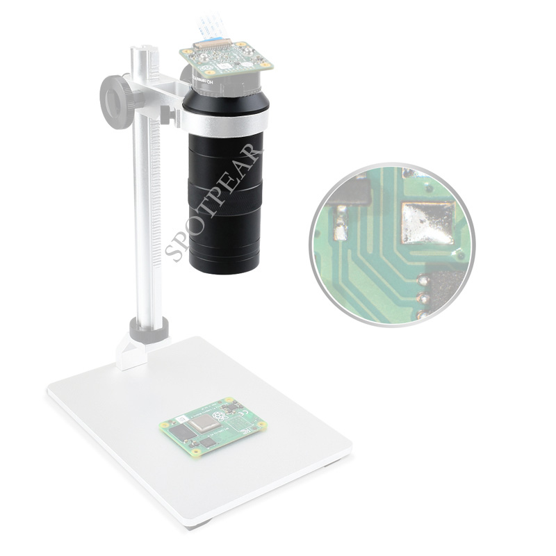Raspberry Pi Hq Camera Microscope Lens - عدسة ميكروسكوب صناعية 100X لـ Raspberry