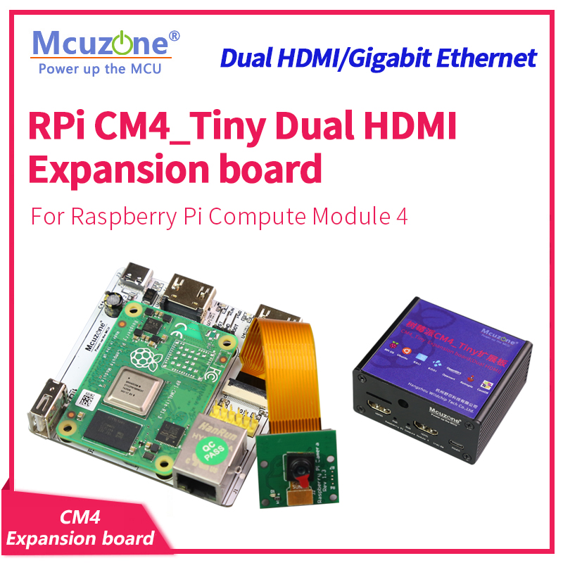 لوحة توسيع RPi CM4_Tiny، HDMI  - مراجعة Raspberry Pi Compute Module 4 Dual Camera Board وسعره